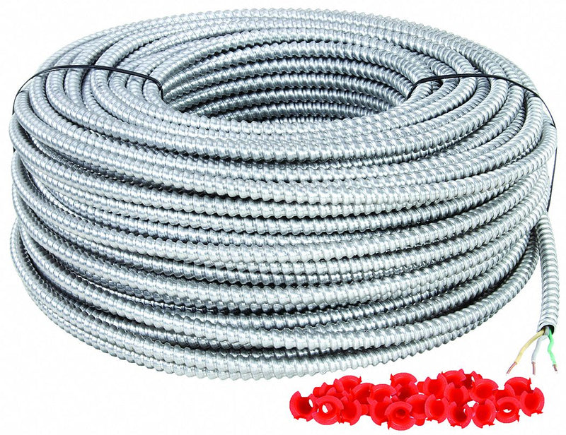 Southwire 68932301 Armorlite Metal Clad Armored Cable Gray/Yellow 12 AWG 250 ft
