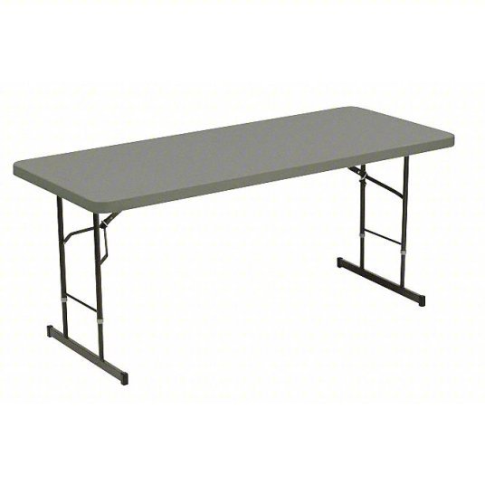 Iceberg 61627 Folding Table 30 in Wd, 72 in Lg, 35 in, Charcoal, Blow Molded Polyethylene