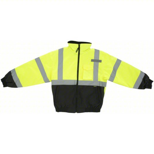 Occunomix LUX-350-JB-BYM Jacket U, ANSI Class 3, M, Yellow, -5° to - 45°F, Zipper with Storm Flap, 5 Pockets