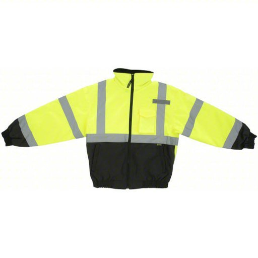 Occunomix LUX-350-JB-BYL Jacket U, ANSI Class 3, L, Yellow, -5° to - 45°F, Zipper with Storm Flap, 5 Pockets