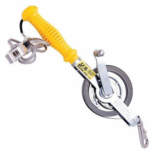 US Tape 58850 Double Duty Oil Gauging Tape Measure 50 ft / 15 m, Swivel Snap Tip, Steel, Metric/SAE, Gray