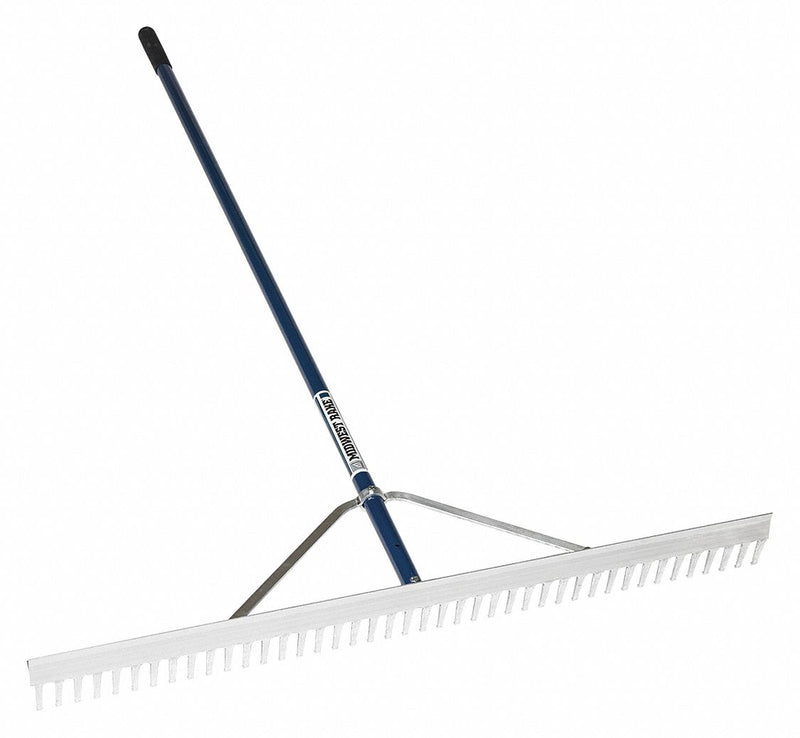 Seymour Midwest 12036GRA Landscape Rake, 36 in Aluminum Head w/ 42 Tines, 66 in Straight Aluminum Handle, Cushioned Grip