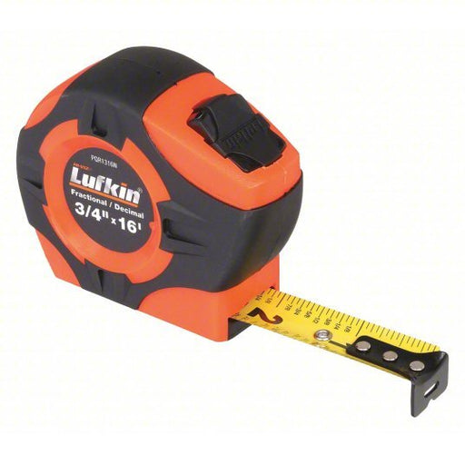 Lufkin PQR1316N Tape Measure Inch/Fractional-Read, Nonmagnetic Single Hook Tip, 16 ft, Std Blade