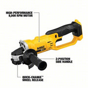 DeWalt DCG412P2 Angle Grinder Kit, 20V DC, 4-1/2 in. Wheel Diameter (Battery Included)