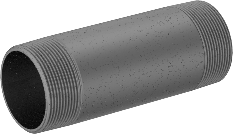 McMaster 4549K679 Standard-Wall Galvanized Steel Threaded Pipe Nipple, Threaded Both Ends, 2 NPT, 6" Long, Sch 40