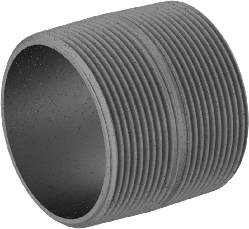 McMaster 4549K671 Standard-Wall Galvanized Steel Threaded Pipe Nipple, Fully Threaded, 2 NPT, 2" Long, Sch 40