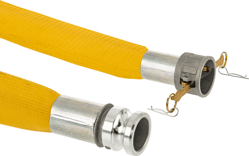 McMaster 45845K83 High-Pressure Easy-Store Discharge Water Hose, with 2 × 2 Cam-and-Groove Socket & Plug, 50 ft Long, Yellow