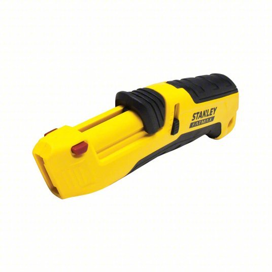 Stanley FMHT10365 Safety Knife 7 in Overall Lg, Textured, 1 3/4 in Overall Wd, Plastic, Black/Yellow