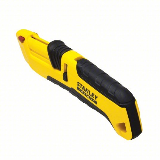 Stanley FMHT10365 Safety Knife 7 in Overall Lg, Textured, 1 3/4 in Overall Wd, Plastic, Black/Yellow