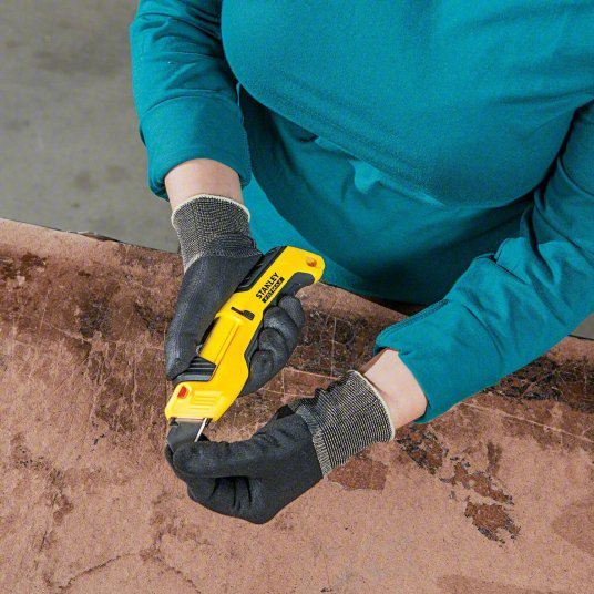 Stanley FMHT10365 Safety Knife 7 in Overall Lg, Textured, 1 3/4 in Overall Wd, Plastic, Black/Yellow