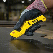 Stanley FMHT10365 Safety Knife 7 in Overall Lg, Textured, 1 3/4 in Overall Wd, Plastic, Black/Yellow