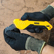 Stanley FMHT10369 Safety Knife 6 in Overall Lg, Plain, 1/2 in Overall Wd, Rubber, Black/Yellow, Quick-Change