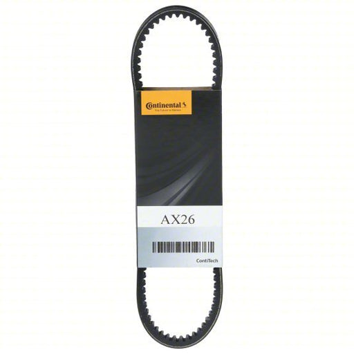 Contitech AX26 Cogged V-Belt, 28 in Outside Lg, 1/2 in Top Wd, 5/16 in Thick