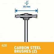 Dremel 428-02 Rotary Tool Brush 3/4 in Brush Dia, Wheel, Straight, Mounted, 15,000 RPM Max. Speed, 2 PK