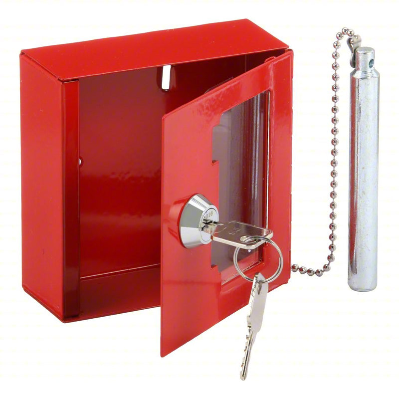 Barska AX11838 Key Box 1 Key Capacity, Single Key Lock, Steel, Red, 4 in Ht, 4 in Wd, 2 in Dp, Wall Mount