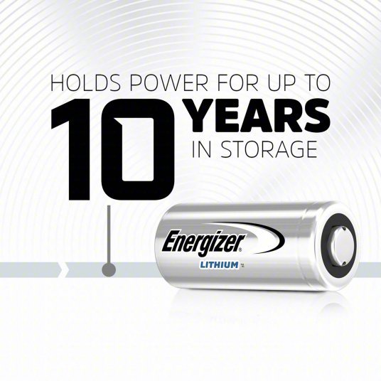 Energizer EL123ABP2 Lithium Cell Battery, 123, 3V, PK2