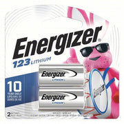Energizer EL123ABP2 Lithium Cell Battery, 123, 3V, PK2