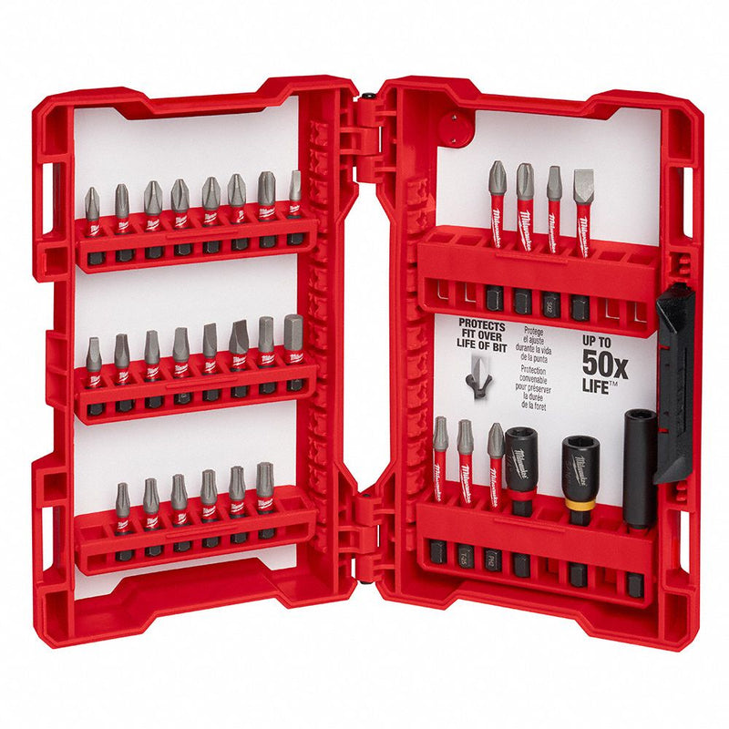Milwaukee 48-32-4004 SHOCKWAVE Impact Duty Driver Bit Set, 32 Piece, 1/4 in Hex Shank, Alloy Steel, PACKOUT Compatible