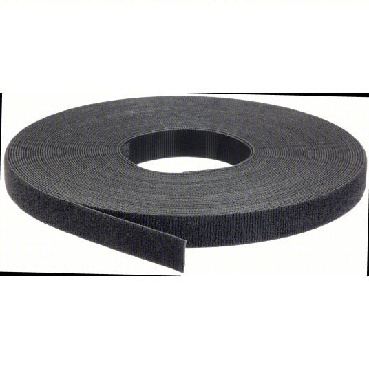 Rip-Tie W-75-HRL-BK Hook-and-Loop Cable Tie Roll 75 ft Lg, 1 in Wd, 50 lb Tensile Strength, Black