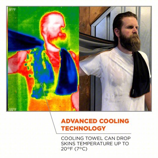 Chill-Its 6602MF Evaporative Cooling Towel Blue, Universal, Polyester/Spandex