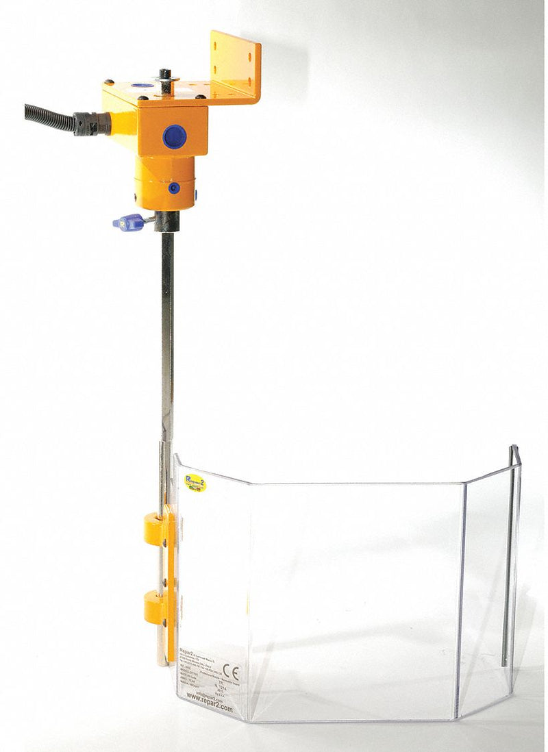 Repar TR-3A-200-CM Drill Press Machine Guard, 3-Sided, 7 in W x 22-1/4 in H Guard, Adjustable Arm, Safety Interlock Switch, Aluminum/Polycarbonate