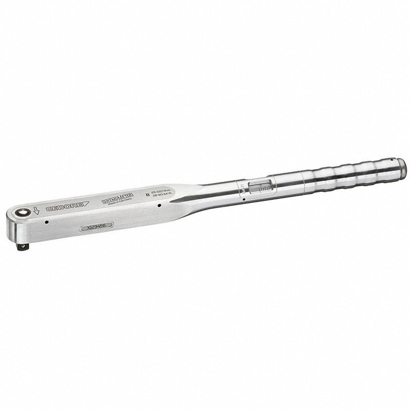 Gedore 8561-01 Micrometer Torque Wrench Foot-Pound/Newton-Meter, 1/2 in Drive Size, 25 N-m to 120 N-m