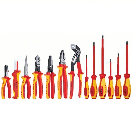 Knipex 9K 00 80 03 US Insulated Tool Kit Insulated, 13 Total Pcs, Tool Case