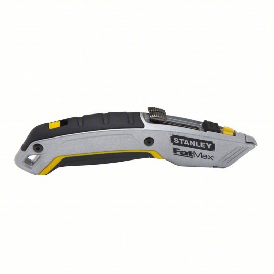 Stanley 10-789 Twin Blade Utility Knife 7 in Overall Lg, Steel Hook Tip, Rubberized, Metal/Rubber