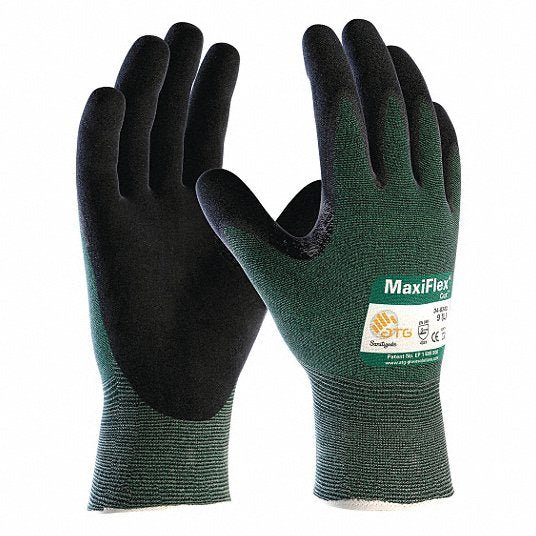 PIP Maxiflex 34-8743/L Knit Gloves L (9), ANSI Cut Level A2, Palm, Dipped, Microporous Nitrile, Sandy, 12 PK