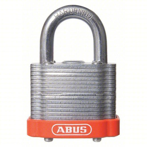 Abus 19325 Keyed Padlock, Open, Rectangular Steel Body, Hardened Steel Shackle, 3/4 in W