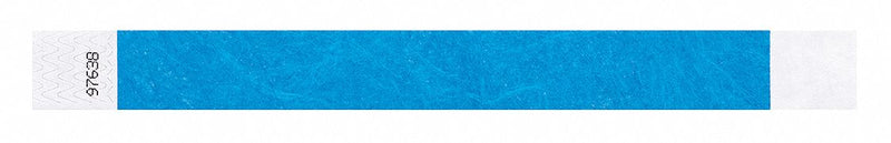 Identiplus T2-05 ID Wristband, Tyvek, 1 in W x 10 in L, Blue, Adhesive, Blank, 500 PK