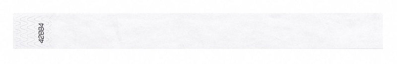 Identiplus T2-09 ID Wristband, Tyvek, 1 in W x 10 in L, White, Adhesive, Blank, 500 PK
