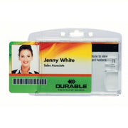 Durable 892419 ID Badge Holder, Dual, Shell Style, PK10