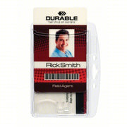 Durable 892419 ID Badge Holder, Dual, Shell Style, PK10