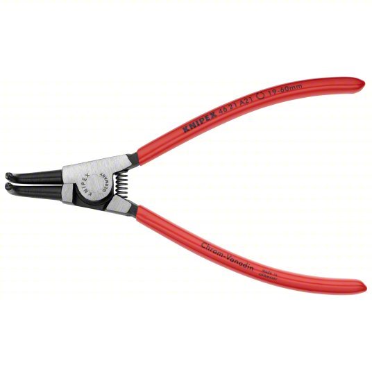 Knipex 46 21 A21 SBA Retaining Ring Plier External, For 19 mm to 60 mm Shaft Dia, 0.071 in Tip Dia, 6 3/4 in Overall Lg