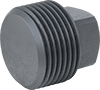 McMaster 4627K335 Medium-Pressure Iron Pipe Fitting, Plug with External Square Drive, 1 NPT