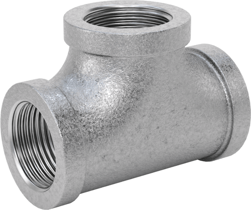 McMaster 4638K124 Low-Pressure Pipe Fitting, Galvanized Iron Tee Connector, 3/4 NPT Female
