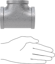 McMaster 4638K128 Low-Pressure Pipe Fitting Galvanized Iron Tee Connector, 2 NPT Female