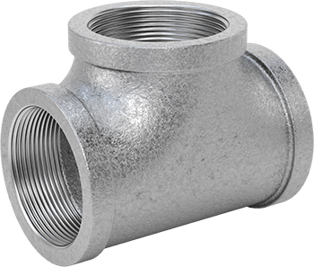 McMaster 4638K128 Low-Pressure Pipe Fitting Galvanized Iron Tee Connector, 2 NPT Female