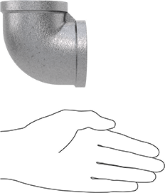 McMaster 4638K138 Low-Pressure Pipe Fitting Galvanized Iron, 90 Degree Elbow Connector, 2 NPT Female