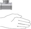 McMaster 4638K179 Low-Pressure Pipe Fitting, Galvanized Iron, Inline Tee Reducer, 1 x 3/4 NPT Female