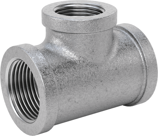 McMaster 4638K179 Low-Pressure Pipe Fitting, Galvanized Iron, Inline Tee Reducer, 1 x 3/4 NPT Female