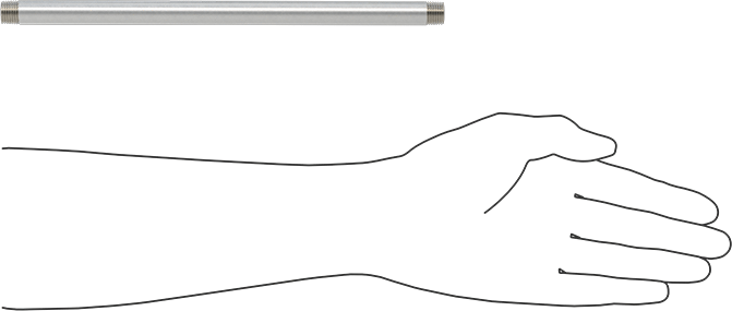McMaster 46755K92 Thick-Wall 304/304L Stainless Steel Pipe Nipple Threaded on Both Ends, 1/4 Pipe Size, 10" Long