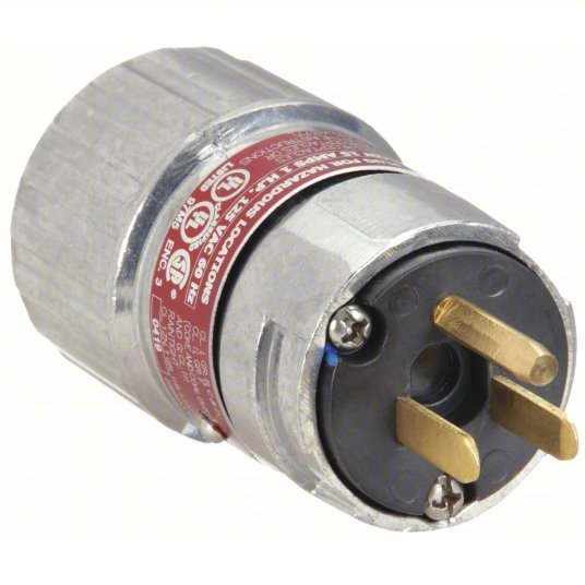 Hubbell UGP-15231QWWW Plug 5-15P, 15 A, 125V AC, 2 Poles, Metallic