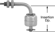 McMaster 46815K17 Horizontal-Mount Float Switch for Food and Beverage, Through-Wall Connection