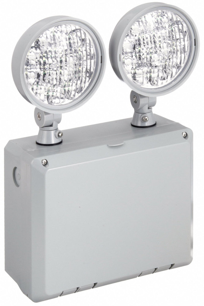 Lithonia Lighting WLTU LED Wet Location Emergency Light, 2 LED Lamp Heads, 120V AC, Gray
