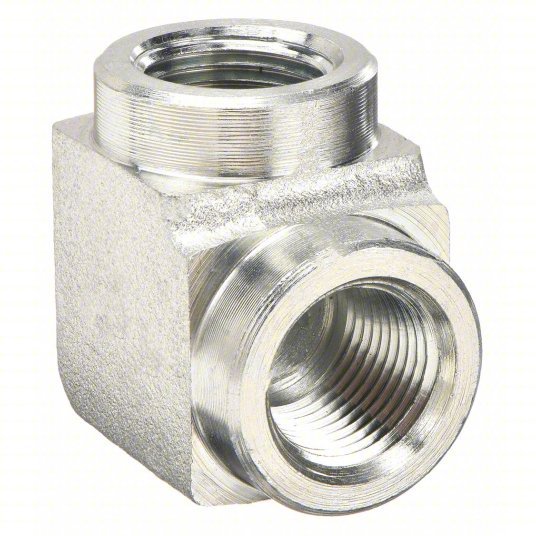 Enerpac FZ1610 Hydraulic Hose Adapter 3/8 in x 3/8 in Fitting Size, Female x Female, NPTF x NPTF, Rigid, 90° Elbow