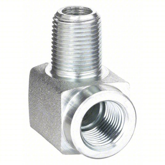 Enerpac FZ1616 Hydraulic Hose Adapter 3/8 in x 3/8 in Fitting Size, Male x Female, NPTF x NPTF, Rigid, 90° Elbow
