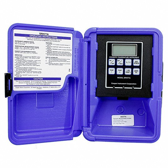 Cooper SRH77A-E-032G Temperature/Humidity Tester, NIST