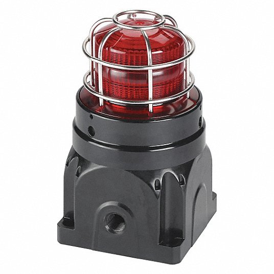 Federal Signal G-STR-230-D-R Strobe Light Xenon, 220 to 240V AC, 8 15/16 in Overall Ht, 5 7/32 in Overall Lg, Red